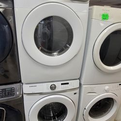 2021 Samsung Front Loading Washer And Stackable Gas Dryer Set 