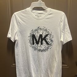 Michael Kors Men’s White Crew Neck Short-Sleeve Graphic T-Shirt | Size Small
