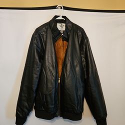 Xl Faux Leather Jacket With Fur Lining