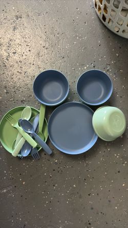 Kids plates, bowls, spoons and forks