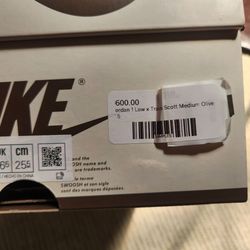Travis Scott Air Jordons Mens 7.5 like new