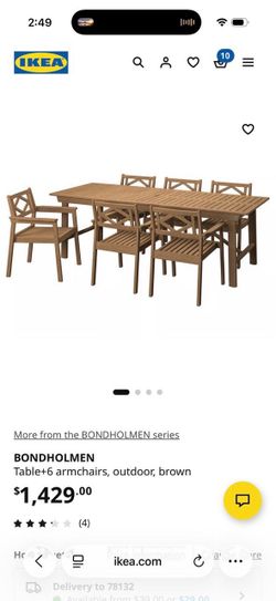 IKEA , outer furniture, table, chairs, and bench