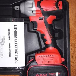 High Torque 1/2 Inch Brushless Impact Wrench Kit With  Battery Charger And Hard Shell Case