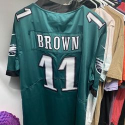 A.J. Brown 
EAGLES  
New Stitched NFL Jersey   
Shipping Available   3.49 at checkout 
Sizer XL 
Located in pompano beach , Fl