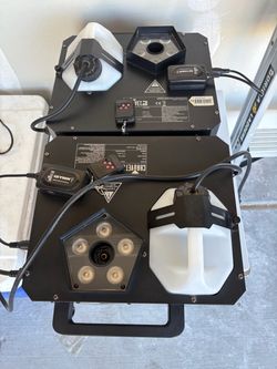 2 Chauvet DJ Geyser P5 Vertical Fog Machines w/ LED Effects