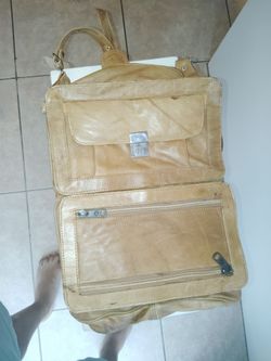 Leather messenger backpack