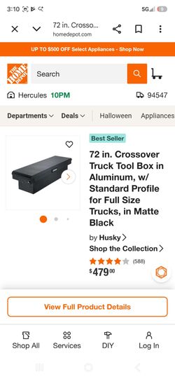Husky back inside mount truck toolbox set w/ keys