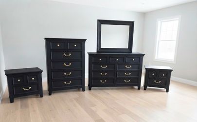 4 pcs Blcak dresser Set