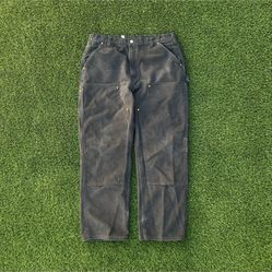 Vintage Carhartt Black Double Knee Pants Workwear Made in USA Size 38 x 32