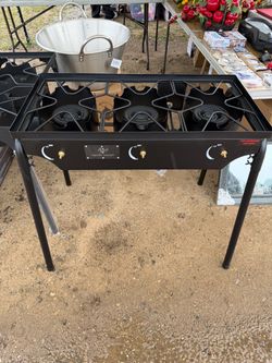 Brand New Heavy-Duty Triple Burner + Metal Hose