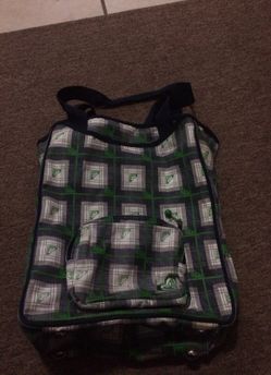 Green tote shoulder bag