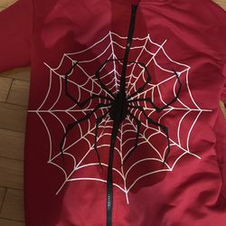 Zip Up Graphic Spiderweb Print Long Sleeve Goth Hoodie Sweatshirt Jacket