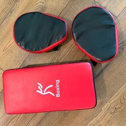 Punch Mitts and Martial Arts Shield Red