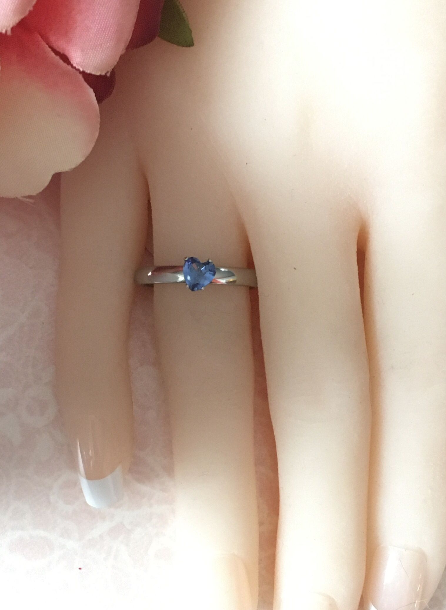 Blue Heart Ring, Size 8