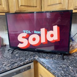 32" TV, TCL, Roku Tv