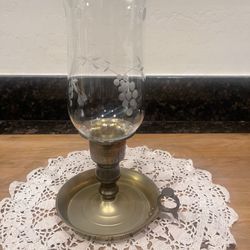 Vintage brass hurricane Lamp Candleholder