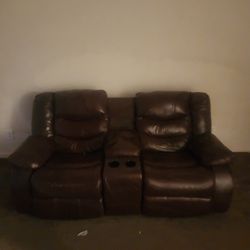 Brown Leather Couch Set  Can Deliver 