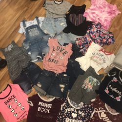 Lots Of Girls 10-14 Shirts And Jean Shorts Many New And Like New
