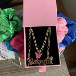 Butterfly Babygirl Double Necklace 