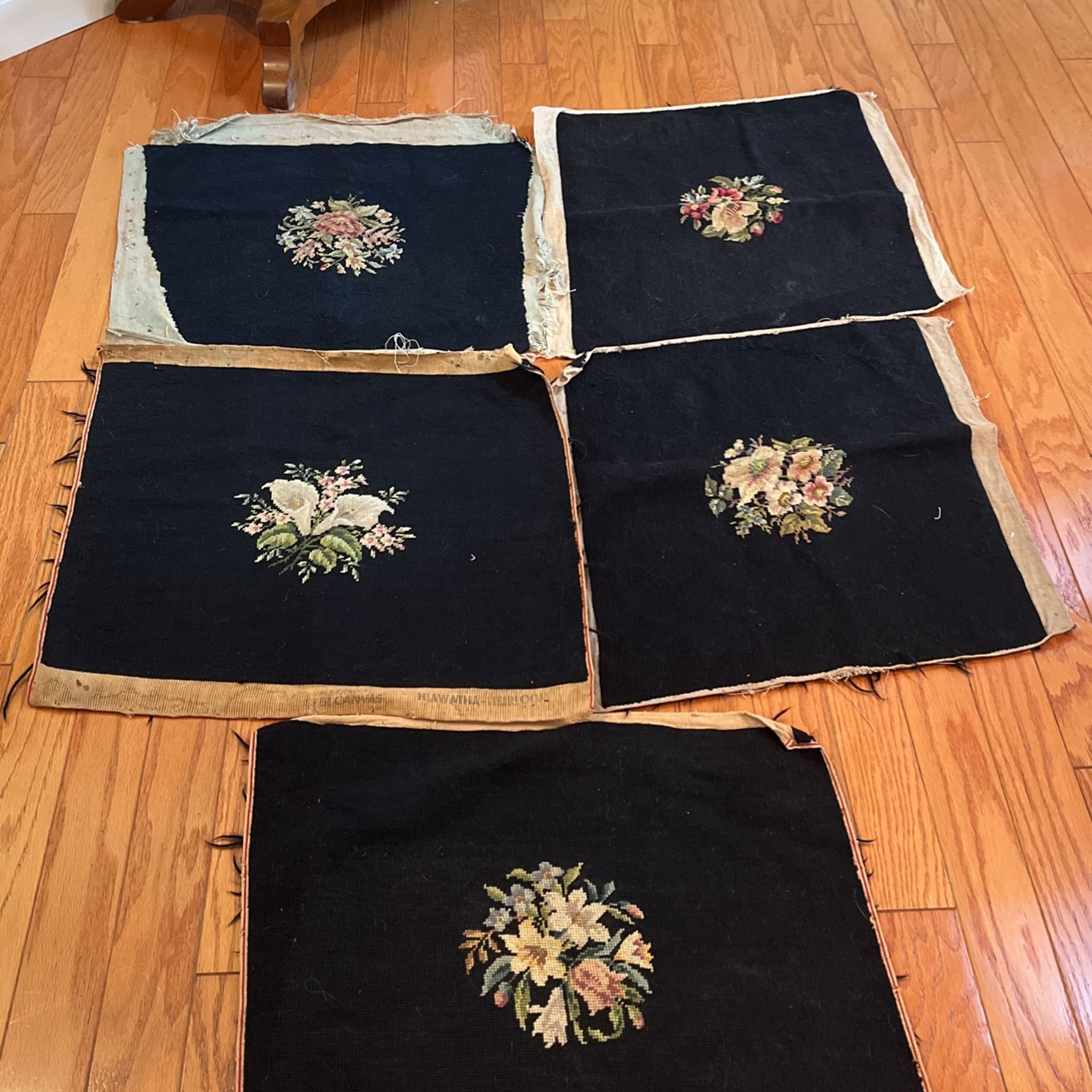 Antique Crewel Work Chair Covers