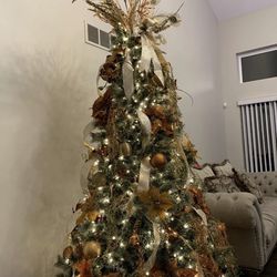 Bulk Christmas Ornaments, 2 Stockings And Skirt