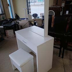 Beautiful, Sliding Glass Vanity And Chair