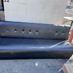 7ft Custom Black Vinyl Couch 