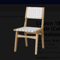 Ceylon 18" Seat Height-Dining Chair (Color-Wht/Nat) - By Threshold