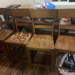 4 Wooden Chairs 