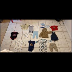 Diaper Bag with Baby Boy Clothes
