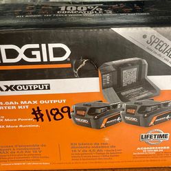 Ridgid 18V 4AH Lithium Batteries and Charger