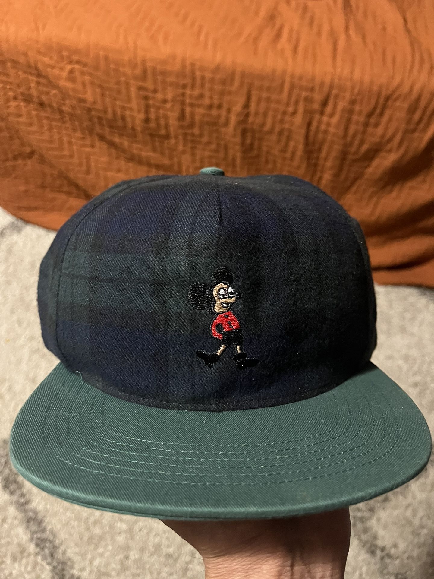 Huf X Mickey Mouse Custom Made Headwear Plaid SnapBack Hat 