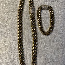 14k Stamped Gold Over Stainless Steel