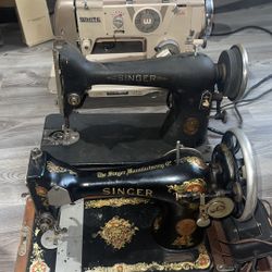 Vintage Sewing Machines 4 Singer , White And Zig Zag 