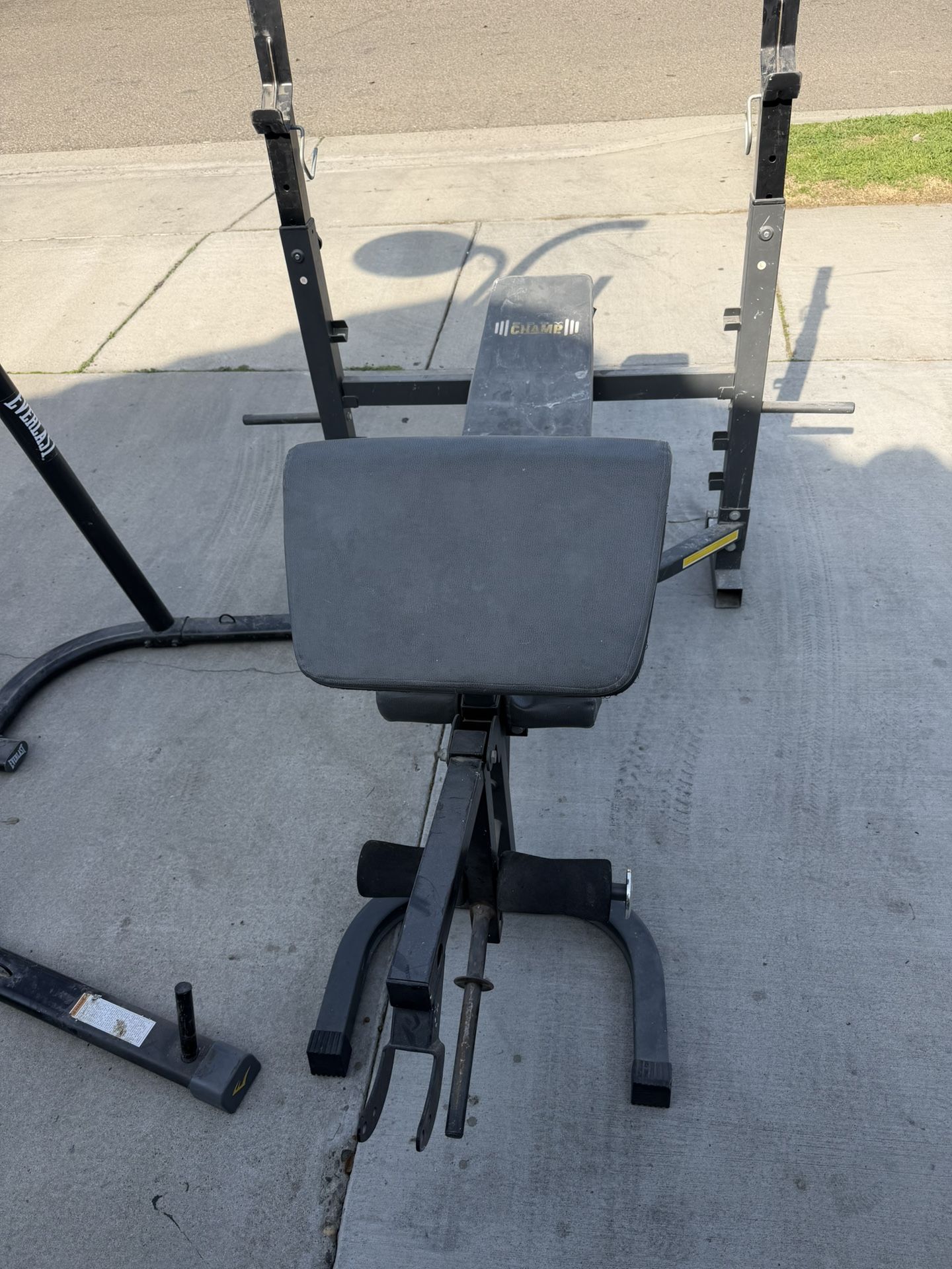 Bench Press Set, Punching Bag ,weights (NEED GONE)
