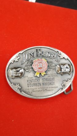 Jim beam solid pewter made in the USA belt buckle