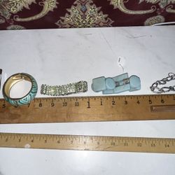 Vintage Amazonite Art Deco Bracelet & Other Various Bangles