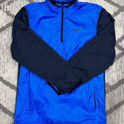 Nike Golf 1/4-Zip Shield Top Jacket Windbreaker Blue Mens S Small 