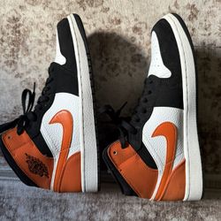 Air Jordan 1 Mid Orange And Black
