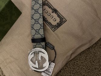Gray/Blue Gucci Belt Size 32