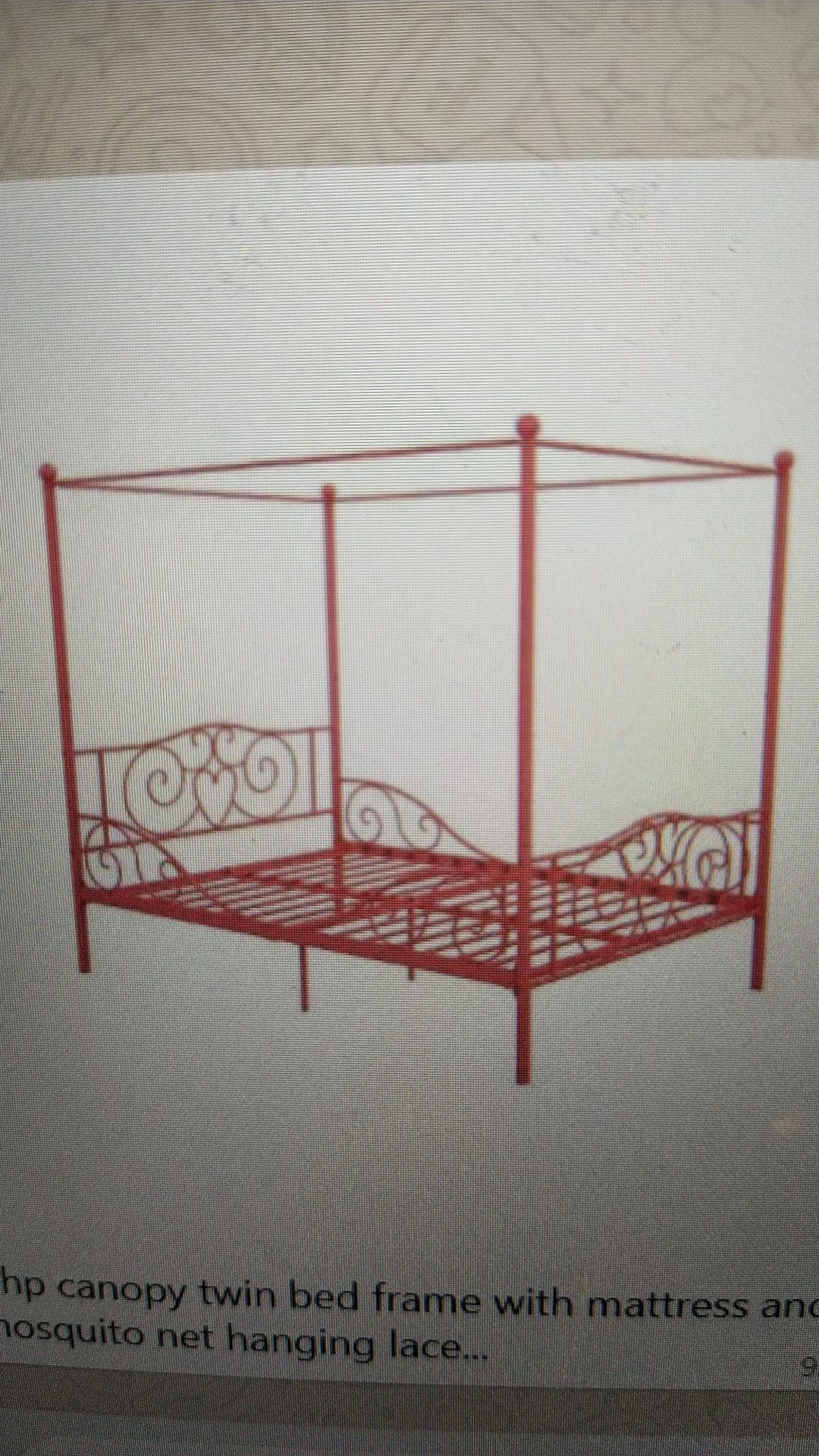 Dhp Canopy twin bed frame + Zinus ultima twin mattress