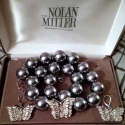 Nolan Miller Sterling Necklace And Earrings 