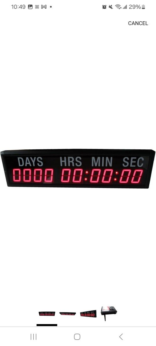 2.3-inch 10 Digits with Red Color LED Timer Countdown/up Wall Mounted Clock with Days Hours Mins Sec
