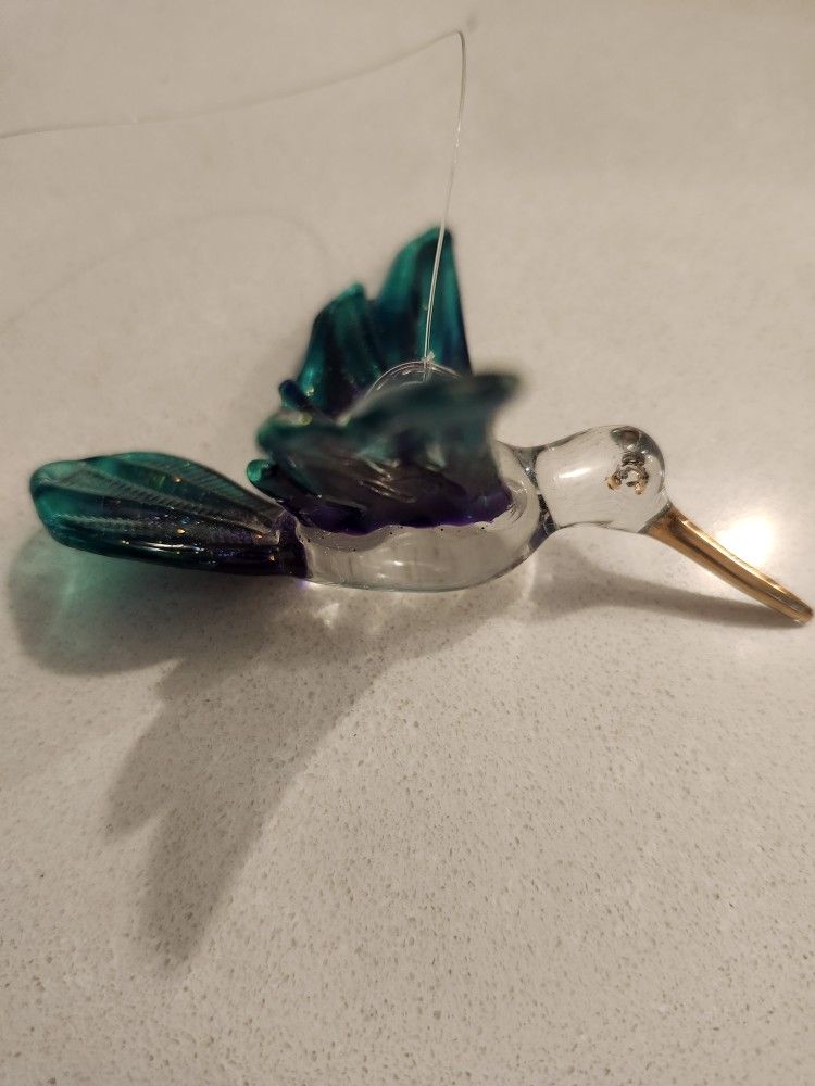 Hand Blown Glass Hummingbird 