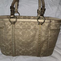 Beautiful Gold Coach Bag/purse