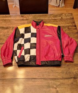 Vintage 1993 Nascar Winston Cup Series Leather Coat | Size L *GOOD CONDITION*