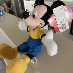 Vintage Mattel Classic Mickey Mouse Stuffed Plush Toy 8” w/ tags 1990S