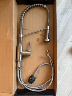 Kraus Bolden Faucet 2-in-1 Commercial Style Pull Down Single Handle Water Filter Kitchen Faucet in Brushed Nikel