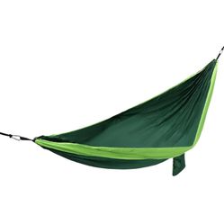 Double Camping Hammock Portable with Tree Straps - Lightweight 1.1lbs, 660lbs Capacity - Forest Green & Lime for Backpacking, Travel, Backyard - Inclu