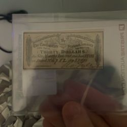 Confederate 30$ Bill From 1893